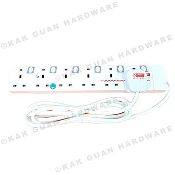 PSE 6126-3M 6WAY 3M EXTENSION SOCKET WITH SURGE PROTECTOR