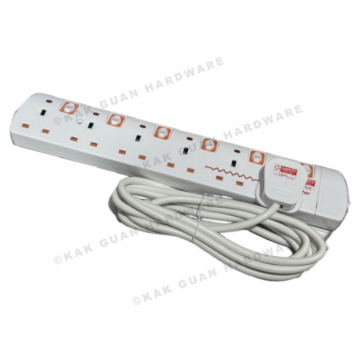 PSE 9866-3M 6WAY 3M Extension Socket With Surge Protector