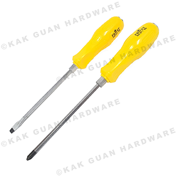 PH2X6" PHILLIPS (+) & 6MMX6" SLOTTED (-)  YELLOW METAL HEAD SCREWDRIVER