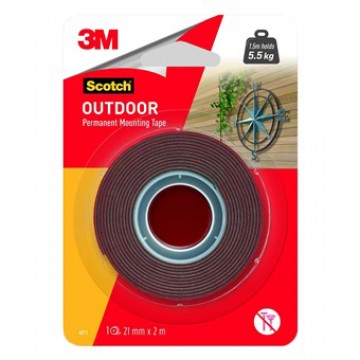 3M SCOTCH 4011 21MM X 2M OUTDOOR PERMANENT MOUNTING TAPE